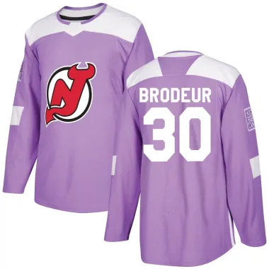 Purple Men's Martin Brodeur Authentic New Jersey Devils Fights Cancer Practice Jersey