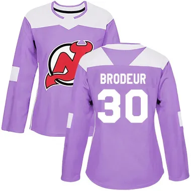 Purple Women's Martin Brodeur Authentic New Jersey Devils Fights Cancer Practice Jersey